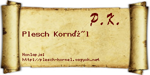 Plesch Kornél névjegykártya